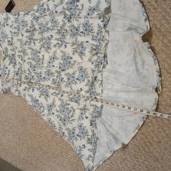 High-Low Boho Dress Dark Florals Plus Size Stretch Soft Homecoming White dainty - Picture 8 of 13